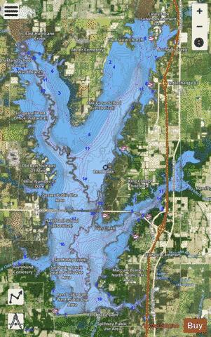 Rend Lake depth contour Map - i-Boating App - Satellite