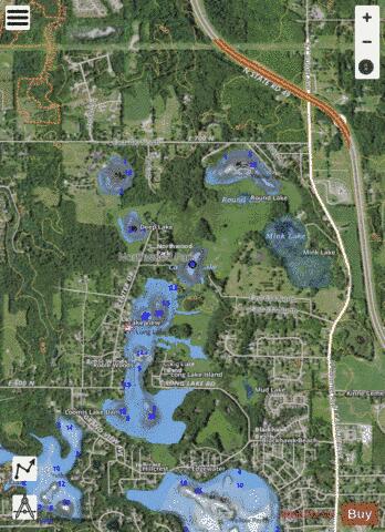 Canada Lake depth contour Map - i-Boating App - Satellite