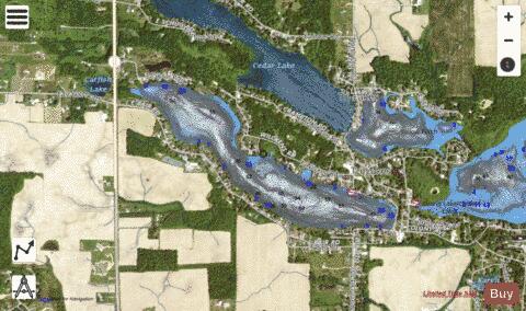 Shriner Lake depth contour Map - i-Boating App - Satellite