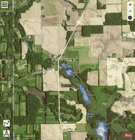 Village Lake depth contour Map - i-Boating App - Satellite