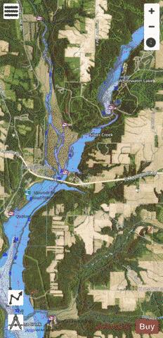 Whitewater Lake depth contour Map - i-Boating App - Satellite