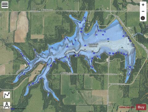 Bone Creek Lake depth contour Map - i-Boating App - Satellite