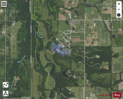 Kill Creek Park Lake depth contour Map - i-Boating App - Satellite