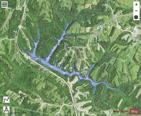 Willisburg Lake depth contour Map - i-Boating App - Satellite