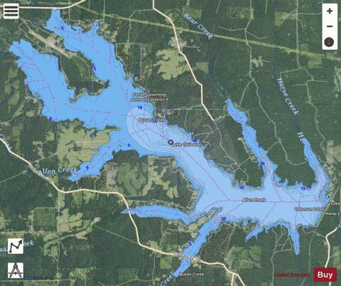 Lake Claiborne depth contour Map - i-Boating App - Satellite