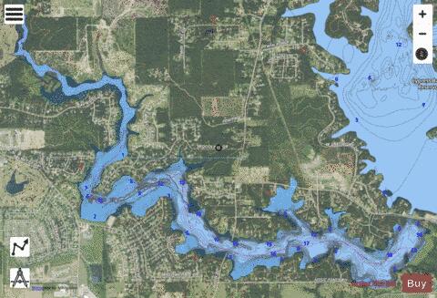 Black Bayou Reservoir depth contour Map - i-Boating App - Satellite