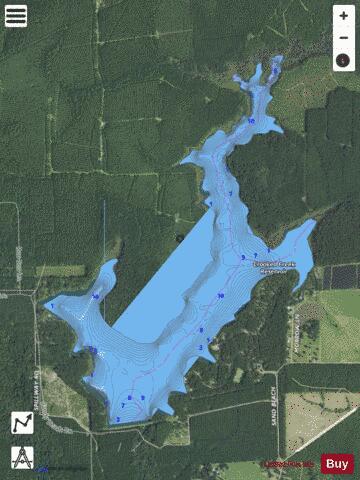 Crooked Creek Reservoir depth contour Map - i-Boating App - Satellite