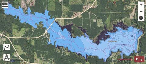 Grand Bayou Reservoir depth contour Map - i-Boating App - Satellite