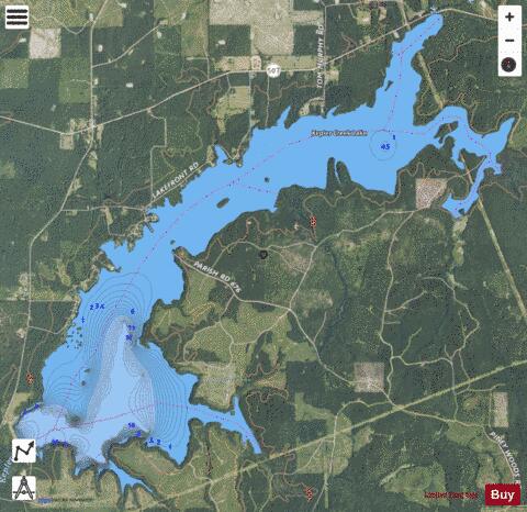 Lake Kepler Creek depth contour Map - i-Boating App - Satellite