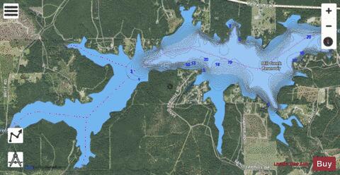 Mill Creek Reservoir depth contour Map - i-Boating App - Satellite