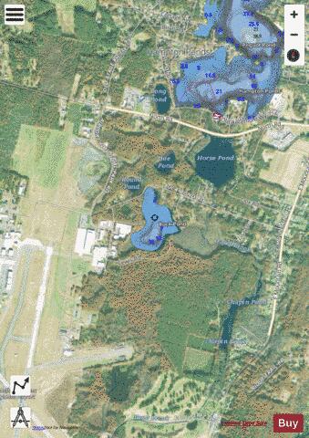 Buck Pond depth contour Map - i-Boating App - Satellite