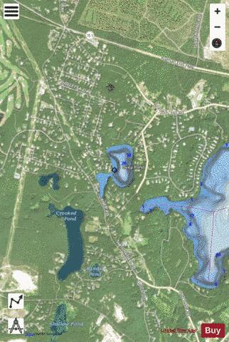 Deep Pond depth contour Map - i-Boating App - Satellite