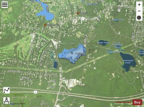 Dennis Pond depth contour Map - i-Boating App - Satellite
