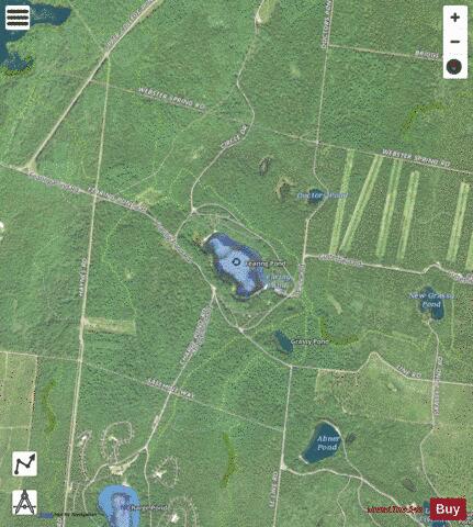 Fearing Pond depth contour Map - i-Boating App - Satellite