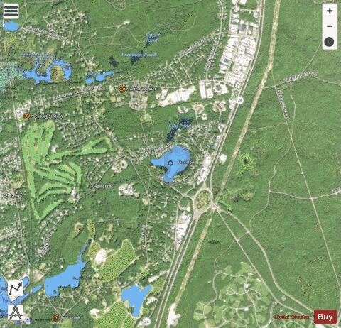 Flax Pond depth contour Map - i-Boating App - Satellite