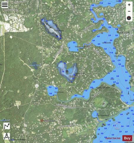 Pilgram Lake depth contour Map - i-Boating App - Satellite