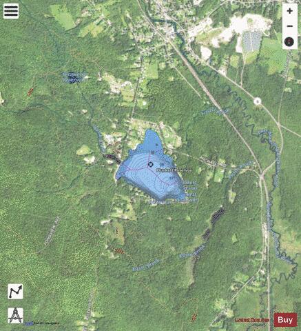 Plunkett Reservoir depth contour Map - i-Boating App - Satellite