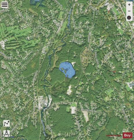 Pomps Pond depth contour Map - i-Boating App - Satellite