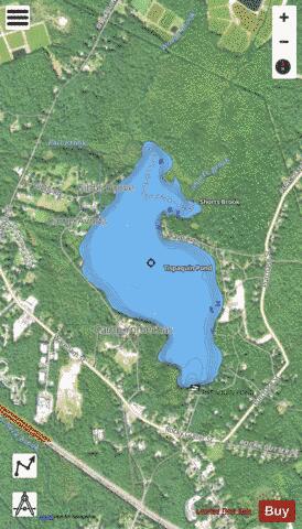 Tispaquin Pond depth contour Map - i-Boating App - Satellite