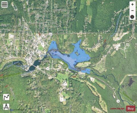 Whitney Pond depth contour Map - i-Boating App - Satellite
