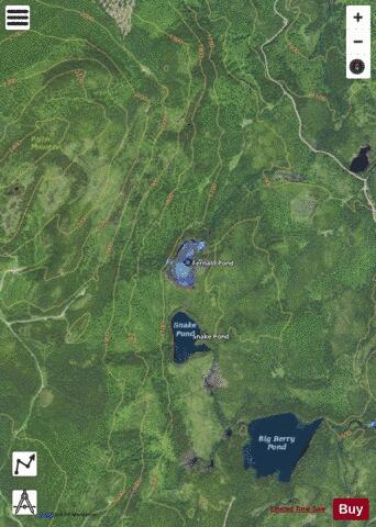 Fernald Pond ,Somerset depth contour Map - i-Boating App - Satellite