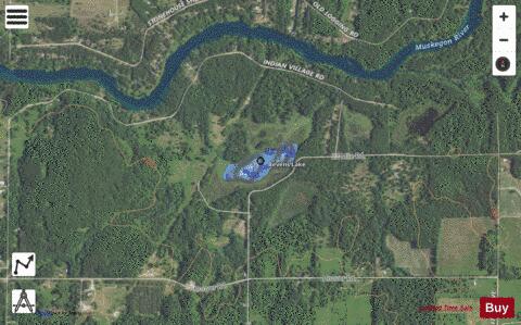 Bevens Lake ,Mecosta depth contour Map - i-Boating App - Satellite