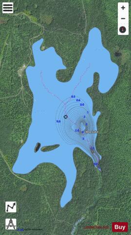 Bog Lake depth contour Map - i-Boating App - Satellite
