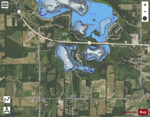 Boot Lake ,Hillsdale depth contour Map - i-Boating App - Satellite