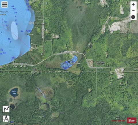 Brown Lake ,Chippewa depth contour Map - i-Boating App - Satellite