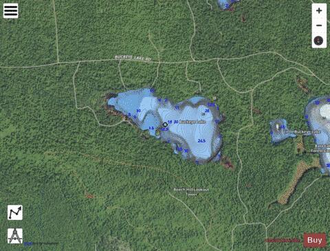 Buckeye Lake ,Luce depth contour Map - i-Boating App - Satellite