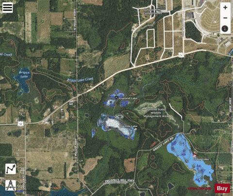 Cleveland Lake ,Lenawee depth contour Map - i-Boating App - Satellite