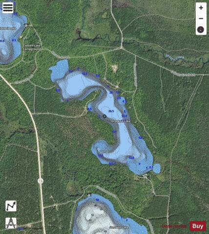 Crooked Lake depth contour Map - i-Boating App - Satellite