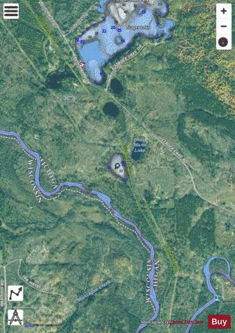 Dead Mans Lake ,Iron depth contour Map - i-Boating App - Satellite