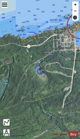 Eliza Lake ,Keweenaw depth contour Map - i-Boating App - Satellite
