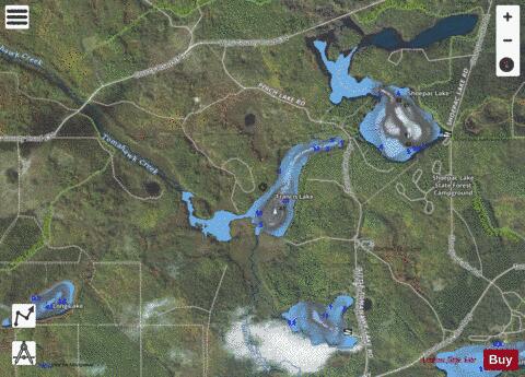 Francis Lake ,Presqueisle depth contour Map - i-Boating App - Satellite