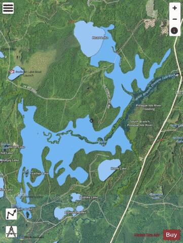 Glen Lake ,Gogebic depth contour Map - i-Boating App - Satellite