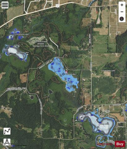 Grassy Lake ,Lenawee depth contour Map - i-Boating App - Satellite