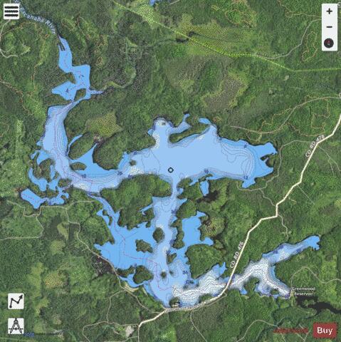 Greenwood Greenwood ,Reservoir depth contour Map - i-Boating App - Satellite
