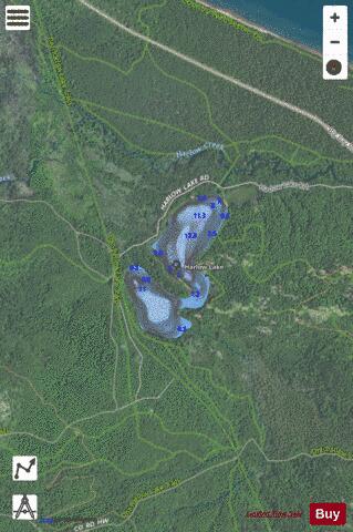 Harlow Lake depth contour Map - i-Boating App - Satellite