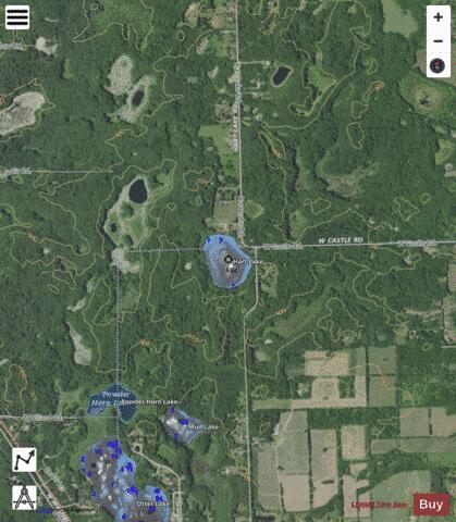 Hart Lake Tuscola depth contour Map - i-Boating App - Satellite