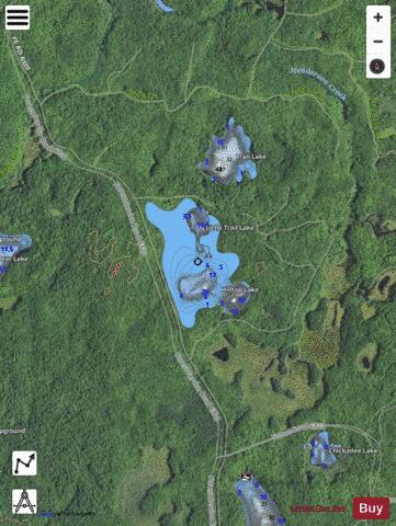 Hilltop Lake ,Gogebic depth contour Map - i-Boating App - Satellite