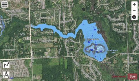Inchwagh Lake ,Livingston depth contour Map - i-Boating App - Satellite