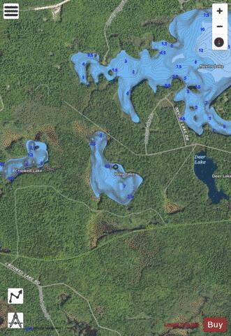 Ionia Lake ,Alger depth contour Map - i-Boating App - Satellite