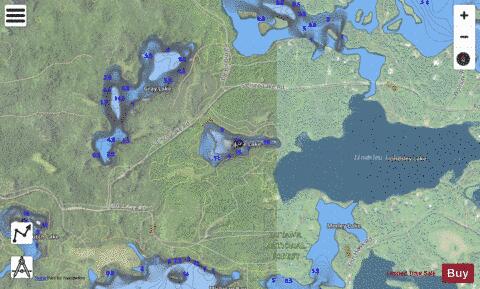 Jane Lake Gogebic depth contour Map - i-Boating App - Satellite