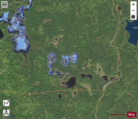 Johns Lake, East  Alger depth contour Map - i-Boating App - Satellite
