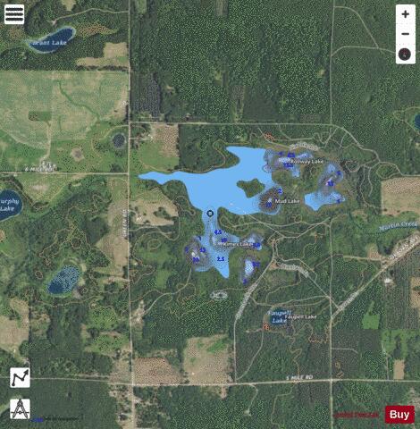 Kimes Lake ,Newaygo depth contour Map - i-Boating App - Satellite