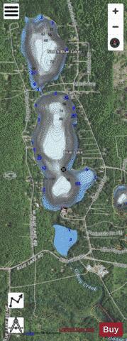 Little Blue Lake ,Kalkaska depth contour Map - i-Boating App - Satellite