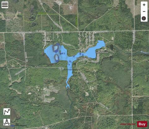 Little Brush Lake ,Montmorency depth contour Map - i-Boating App - Satellite