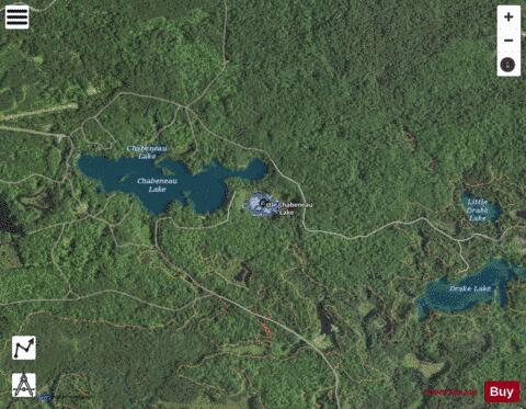 Little Chabenau Lake depth contour Map - i-Boating App - Satellite