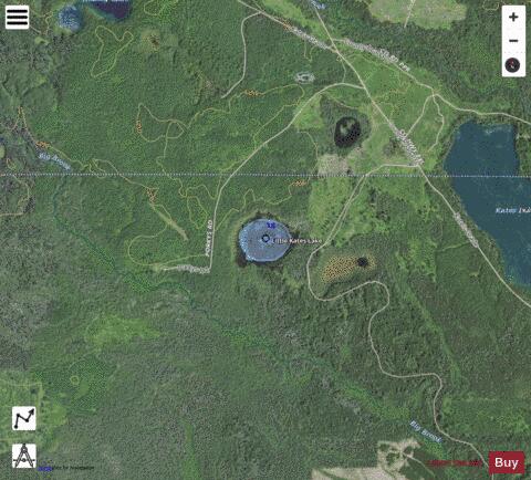 Little Kates (Oscar) Lake Dickinson depth contour Map - i-Boating App - Satellite